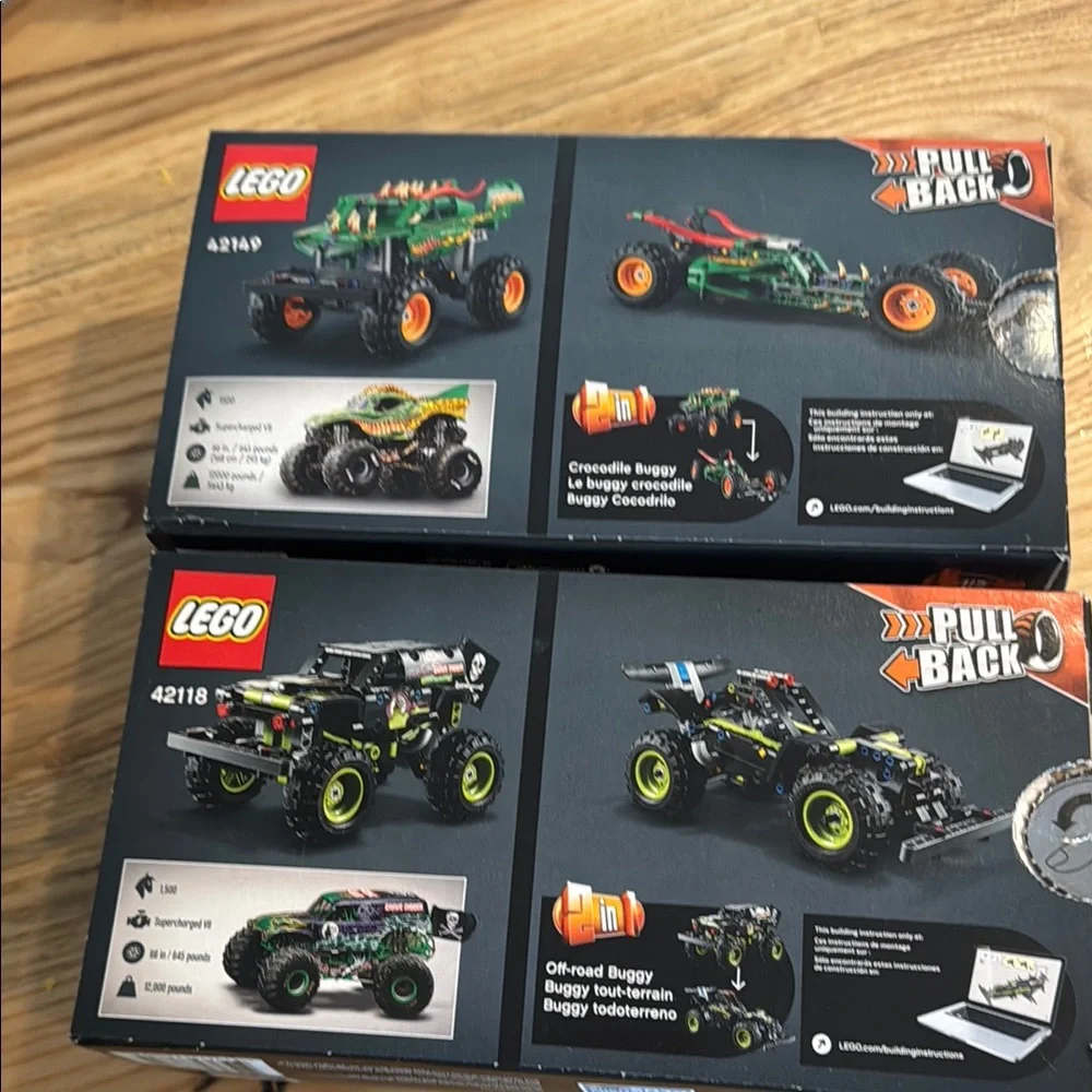 Lego Technic Monster Jam Trucks Grave Digger & Dragon Building Set OPEN BOX - Picture 3 of 8